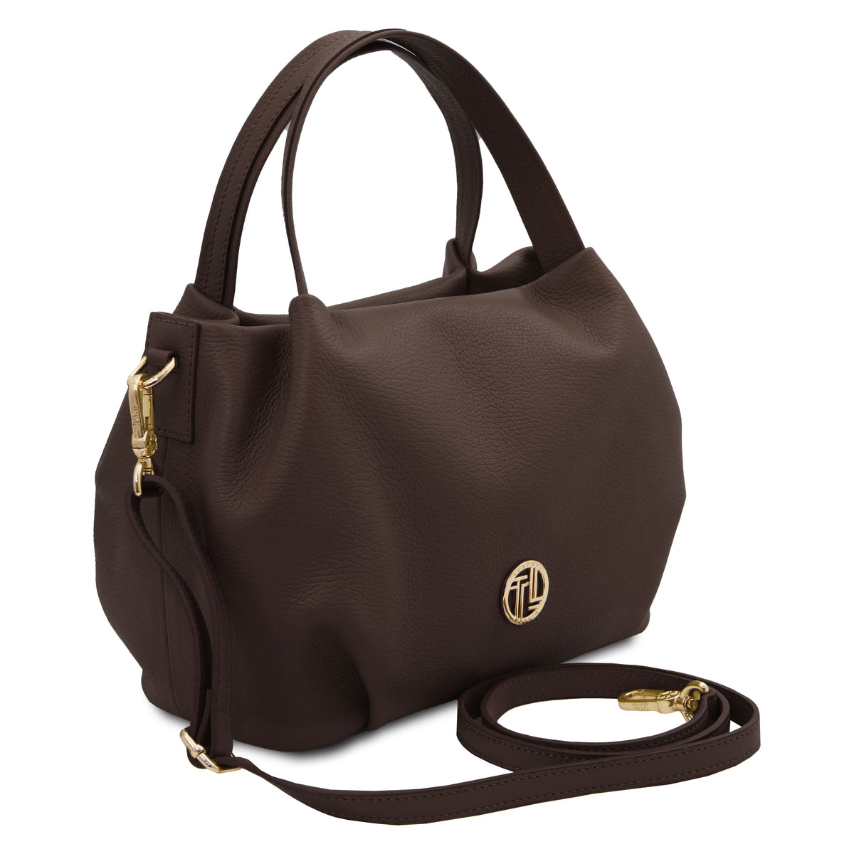 Sac à main femme NORA souple en cuir aux lignes arrondies