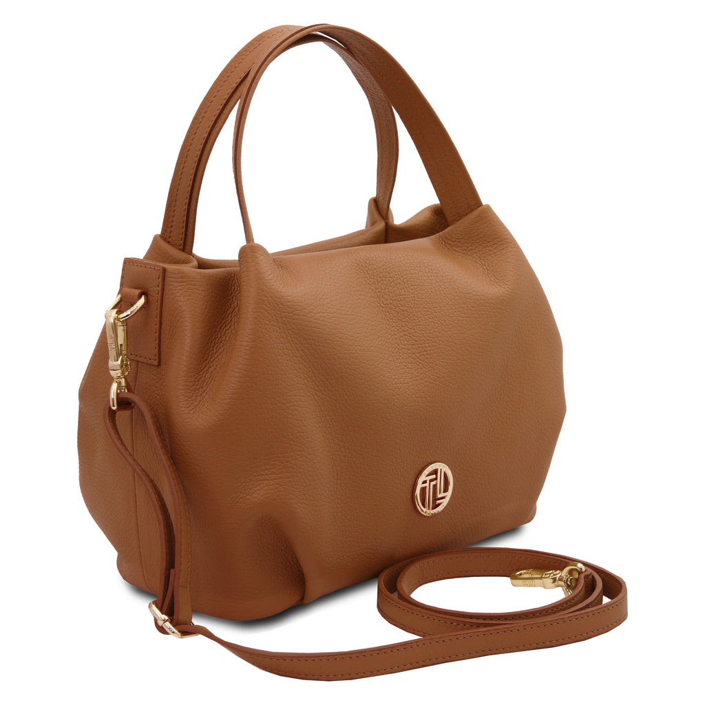 Sac à main femme NORA souple en cuir aux lignes arrondies