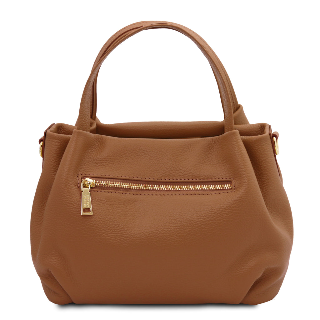 Sac à main femme NORA souple en cuir aux lignes arrondies