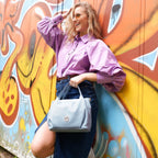 Sac à main femme NORA souple en cuir aux lignes arrondies