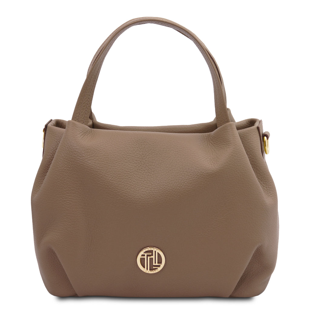 Sac à main femme NORA souple en cuir aux lignes arrondies