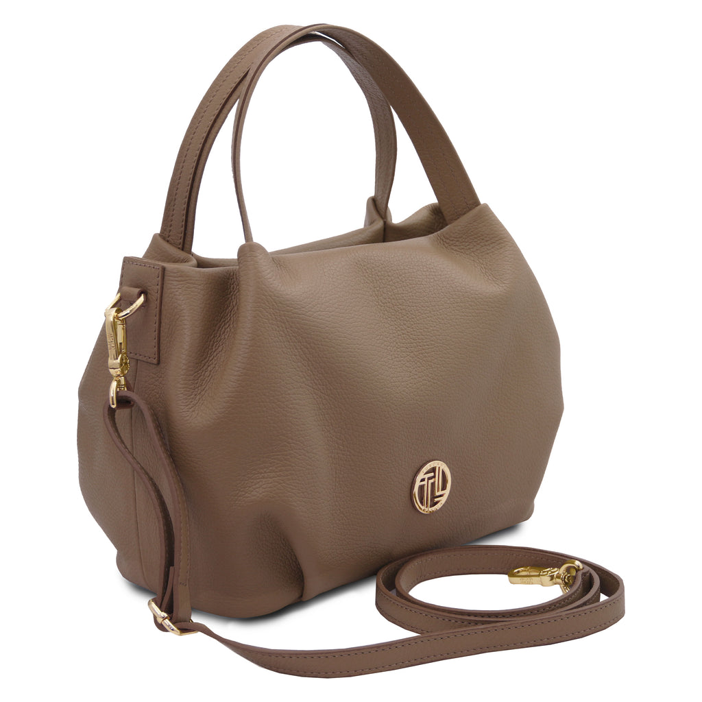 Sac à main femme NORA souple en cuir aux lignes arrondies