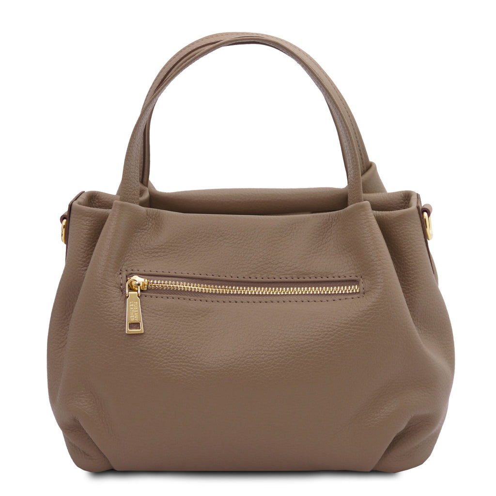 Sac à main femme NORA souple en cuir aux lignes arrondies