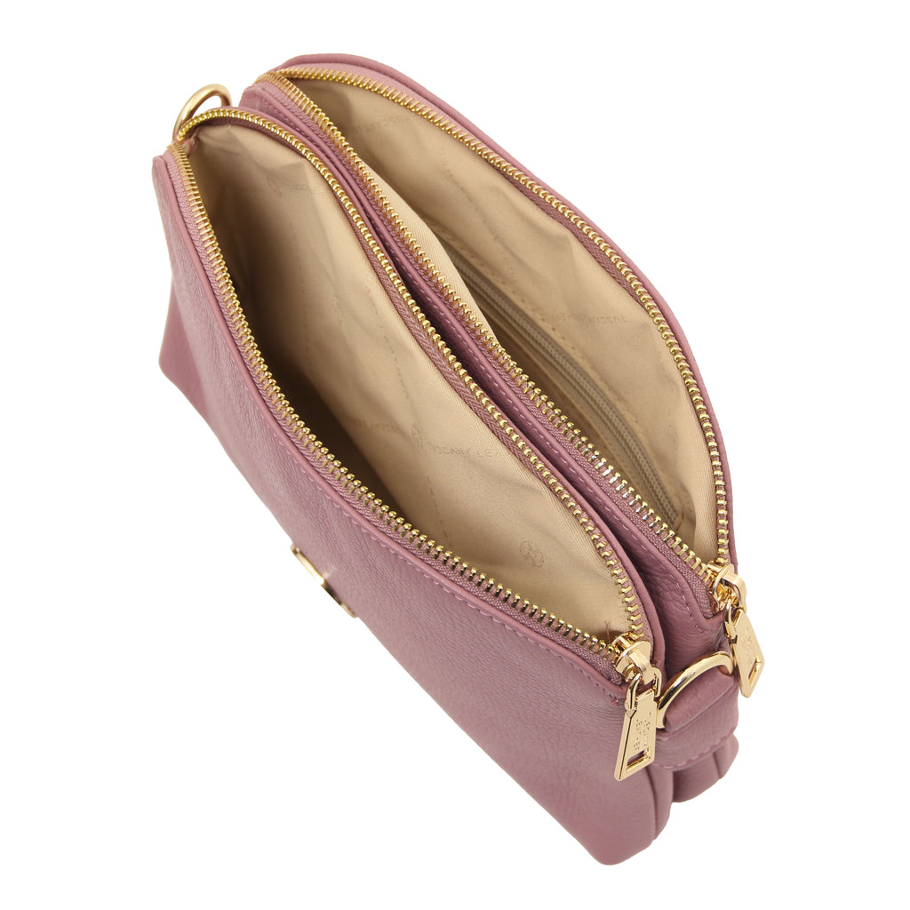 LILY — Sac bandoulière compact en cuir grainé