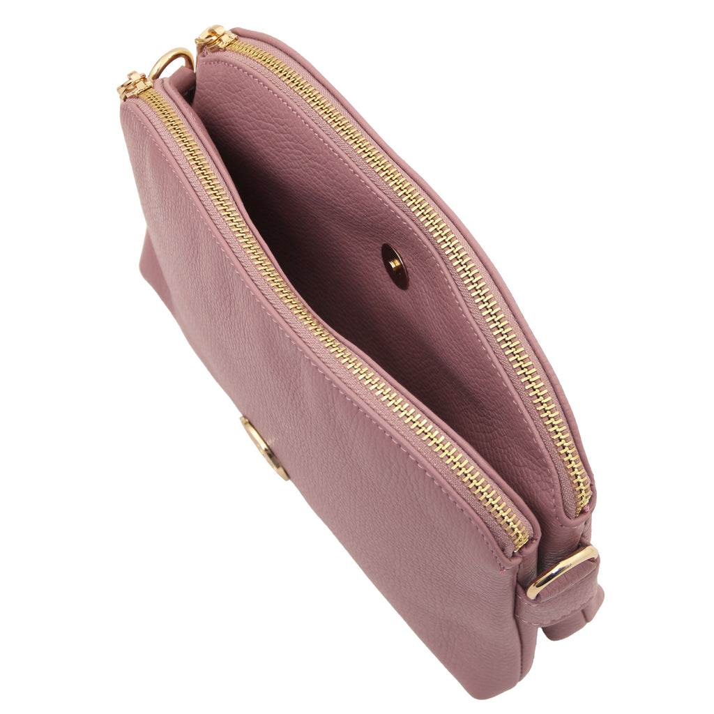 LILY — Sac bandoulière compact en cuir grainé