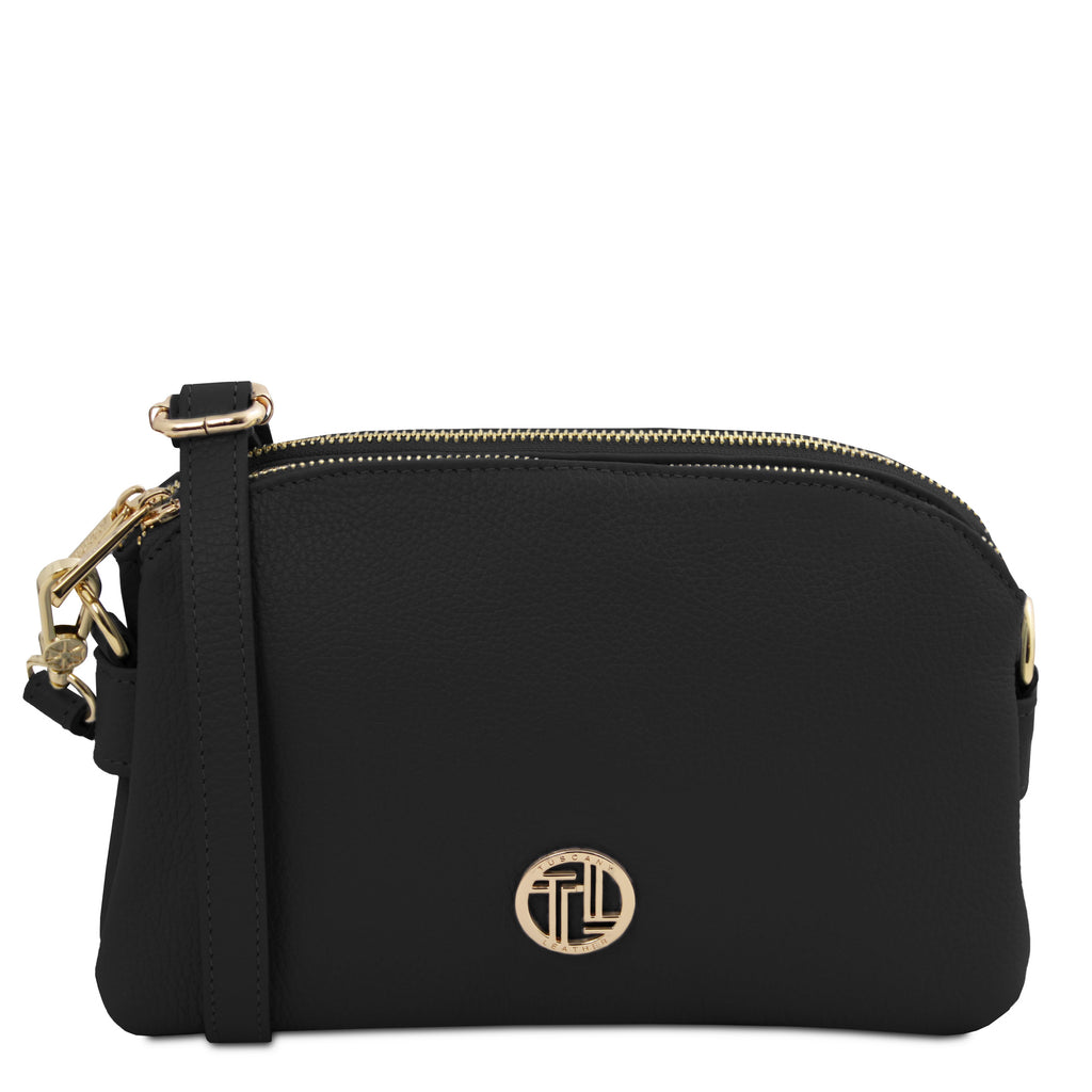 LILY — Sac bandoulière compact en cuir grainé