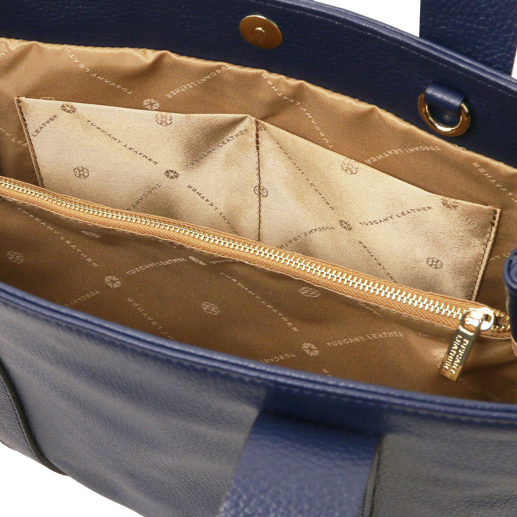 Sac cabas épaule femme CALLIE souple en cuir grainé à surpiqûres