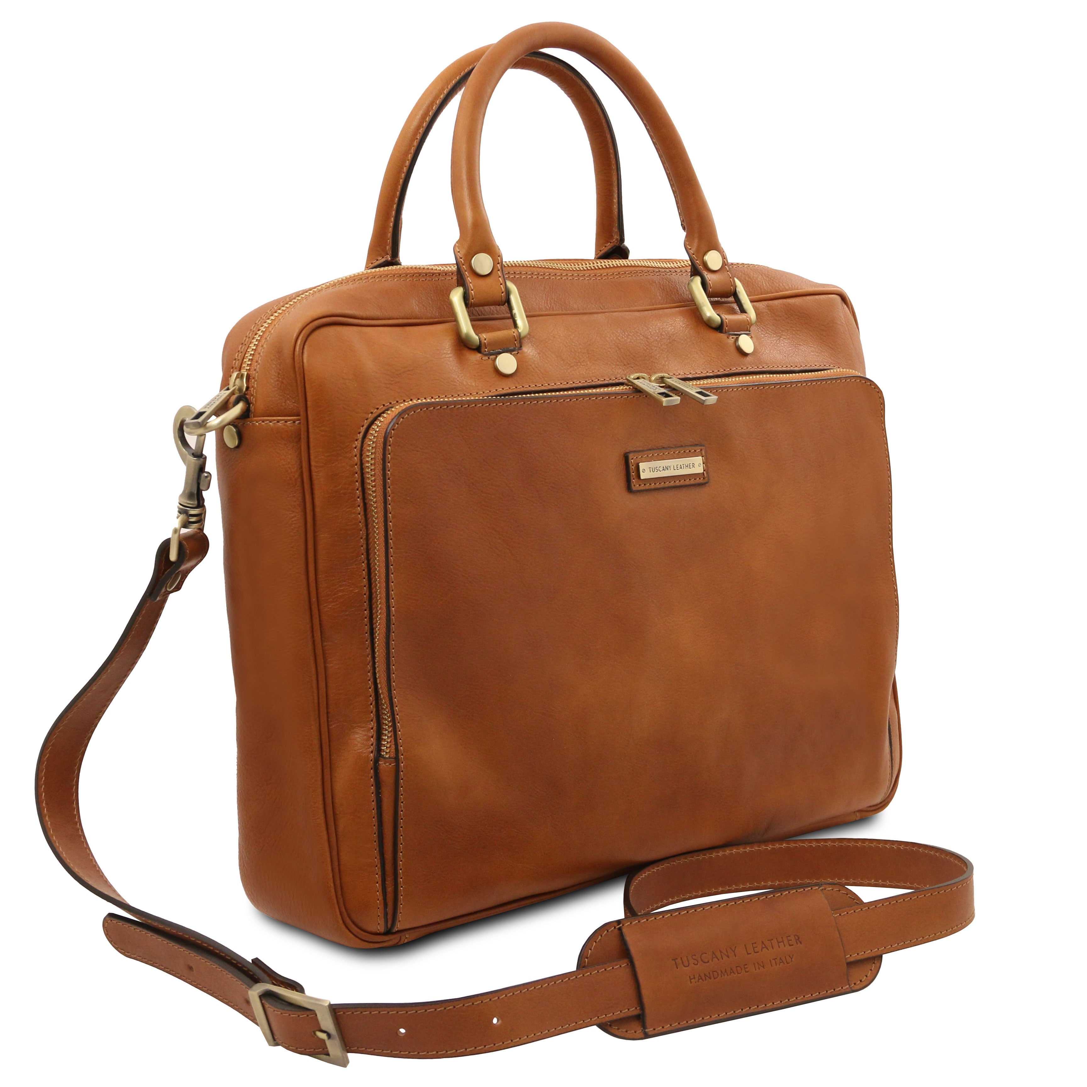 Cartable homme ordinateur cuir pleine fleur 2 compartiments PISA Image secondaire du produit