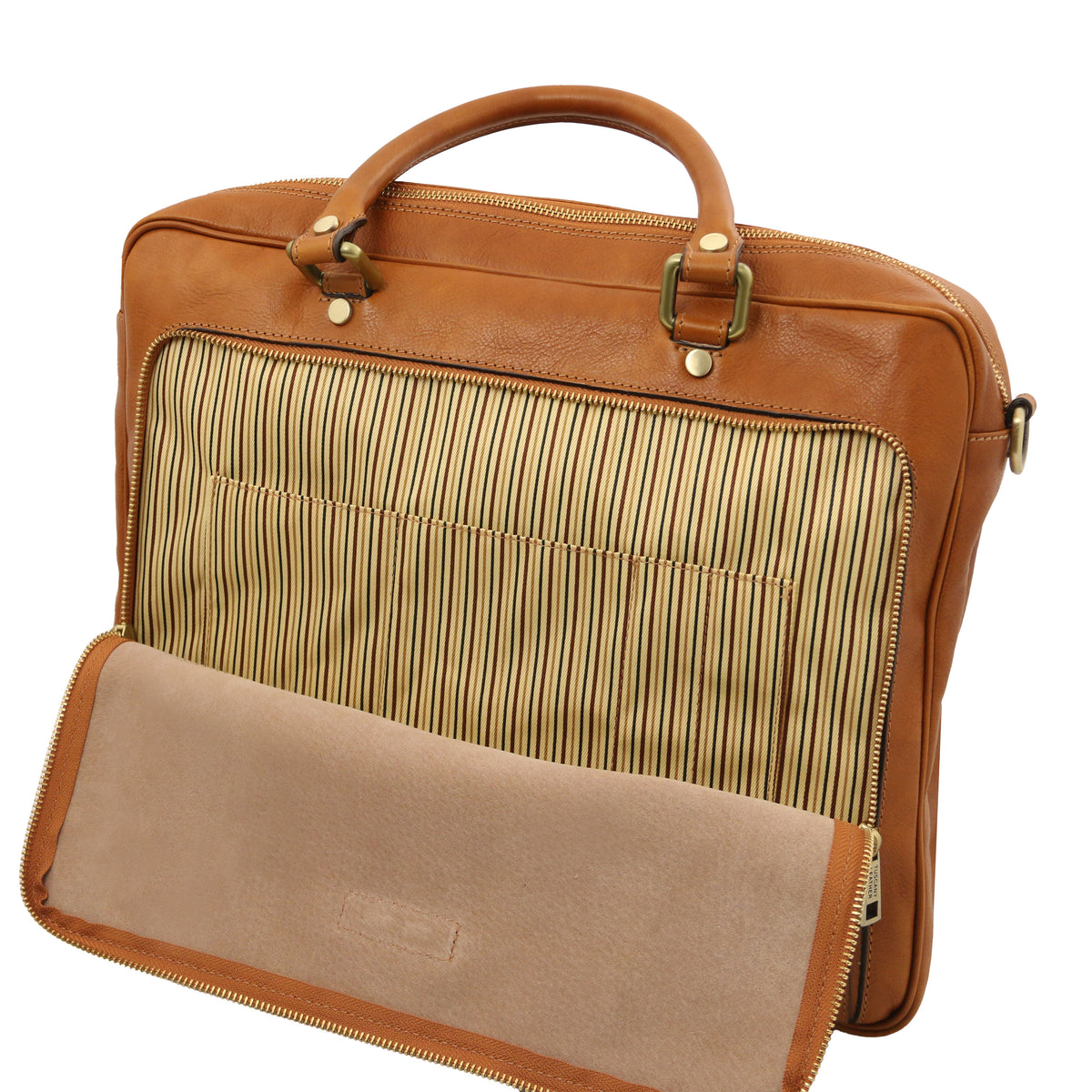 Cartable homme ordinateur cuir pleine fleur 2 compartiments PISA