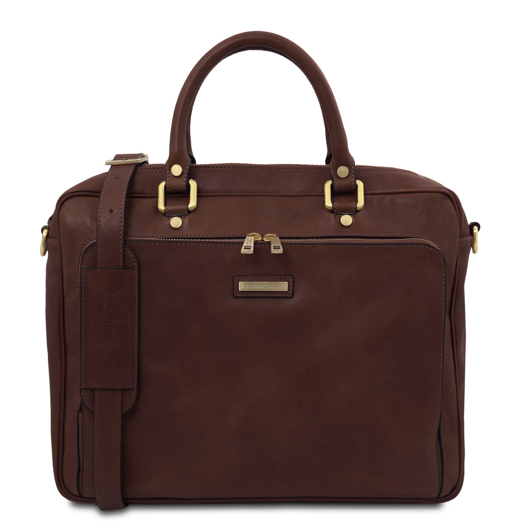 Cartable homme ordinateur cuir pleine fleur 2 compartiments PISA