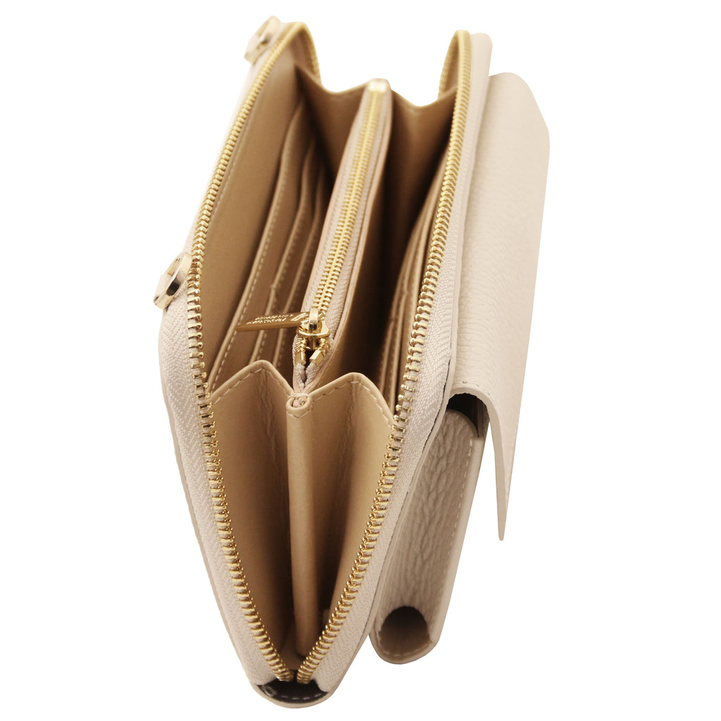 URANIA — Leather Wallet Crossbody Bag