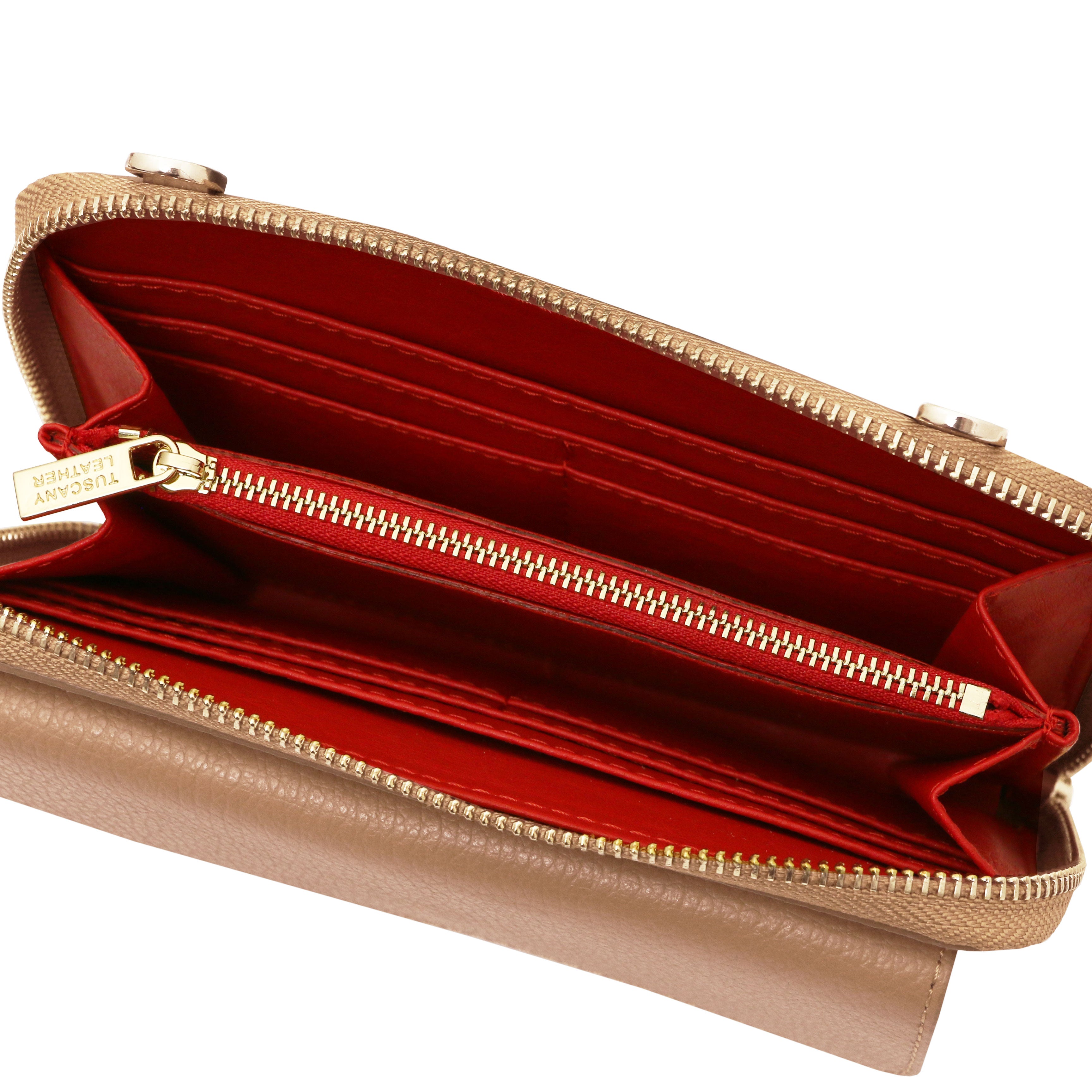 URANIA — Leather Wallet Crossbody Bag