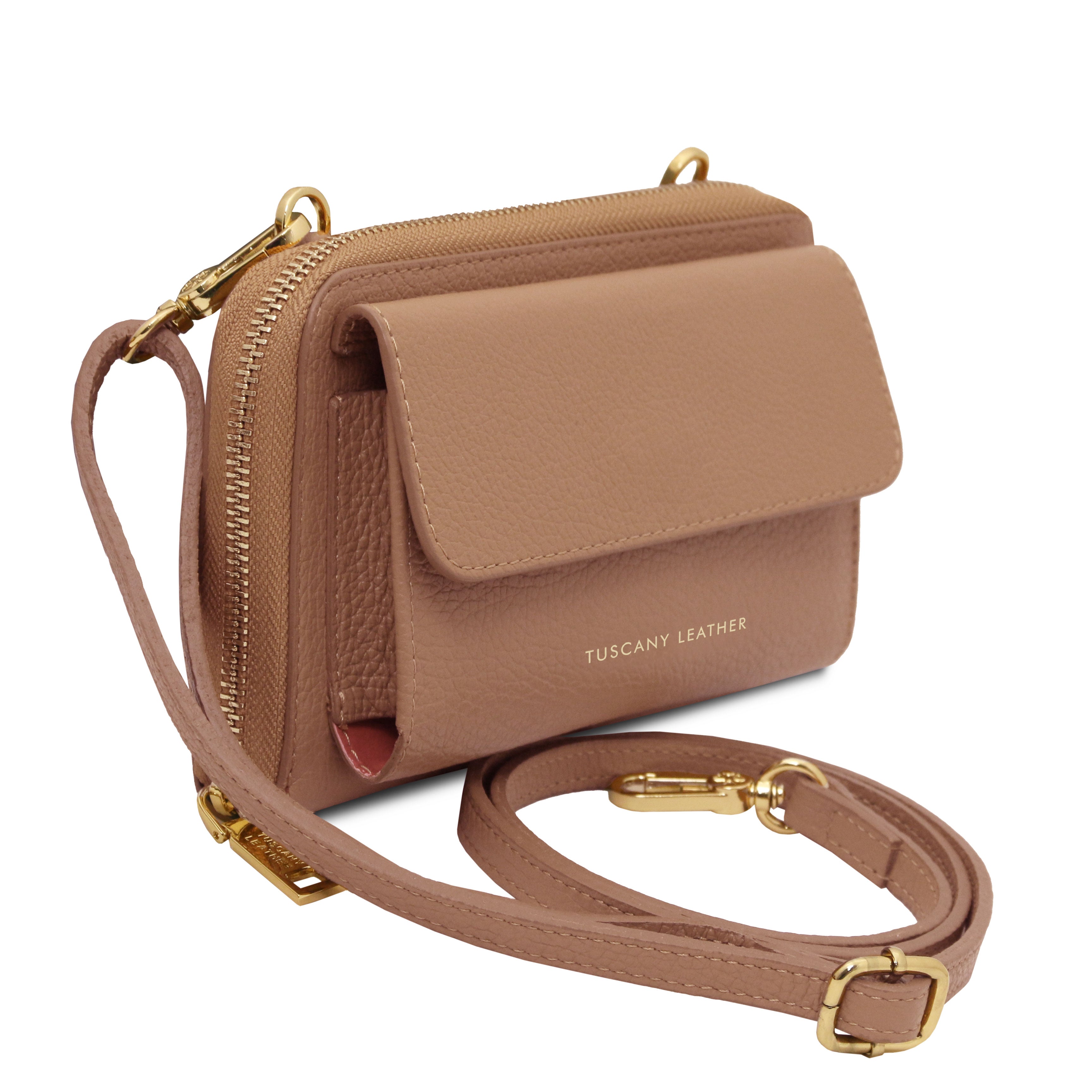 URANIA — Leather Wallet Crossbody Bag