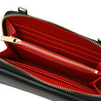 URANIA — Portefeuille bandoulière en cuir grainé