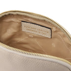 Trousse de toilette femme VERA en cuir grainé souple