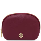 Trousse de toilette femme VERA en cuir grainé souple