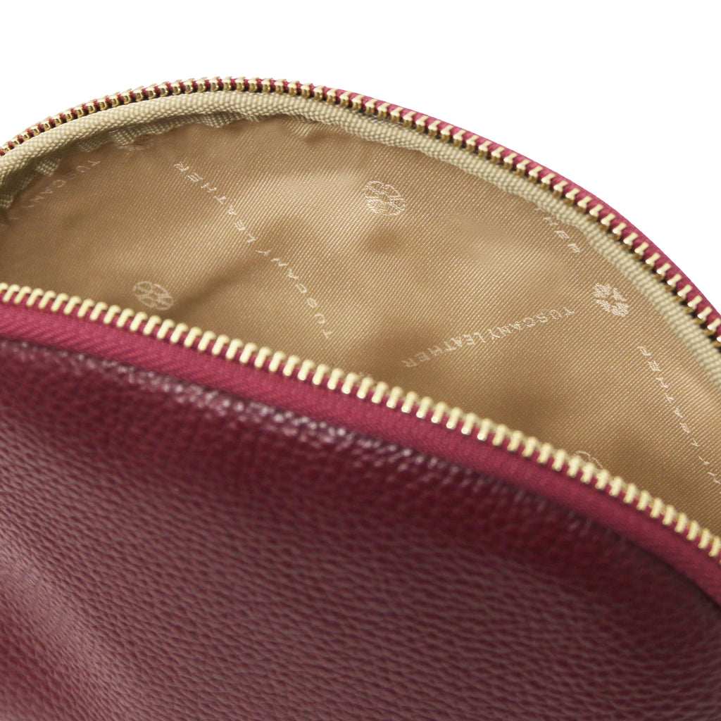 Trousse de toilette femme VERA en cuir grainé souple