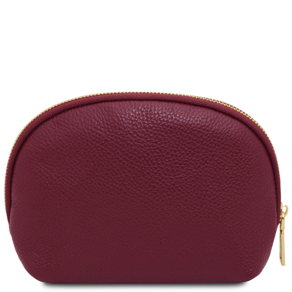 Trousse de toilette femme VERA en cuir grainé souple