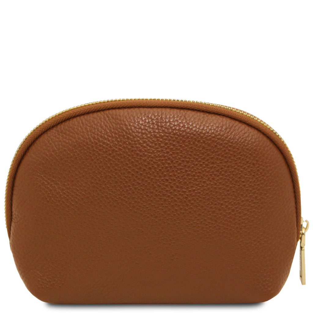 Trousse de toilette femme VERA en cuir grainé souple