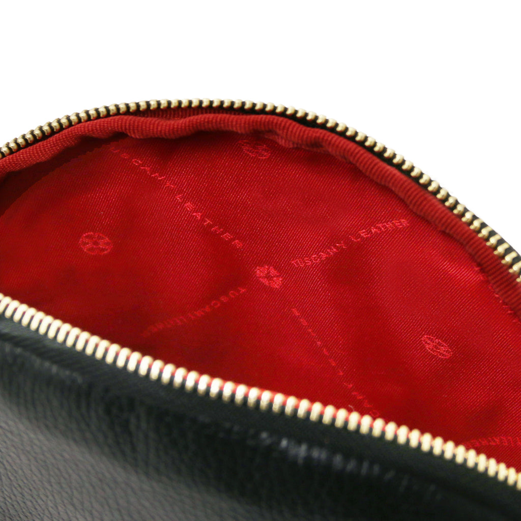 Trousse de toilette femme VERA en cuir grainé souple