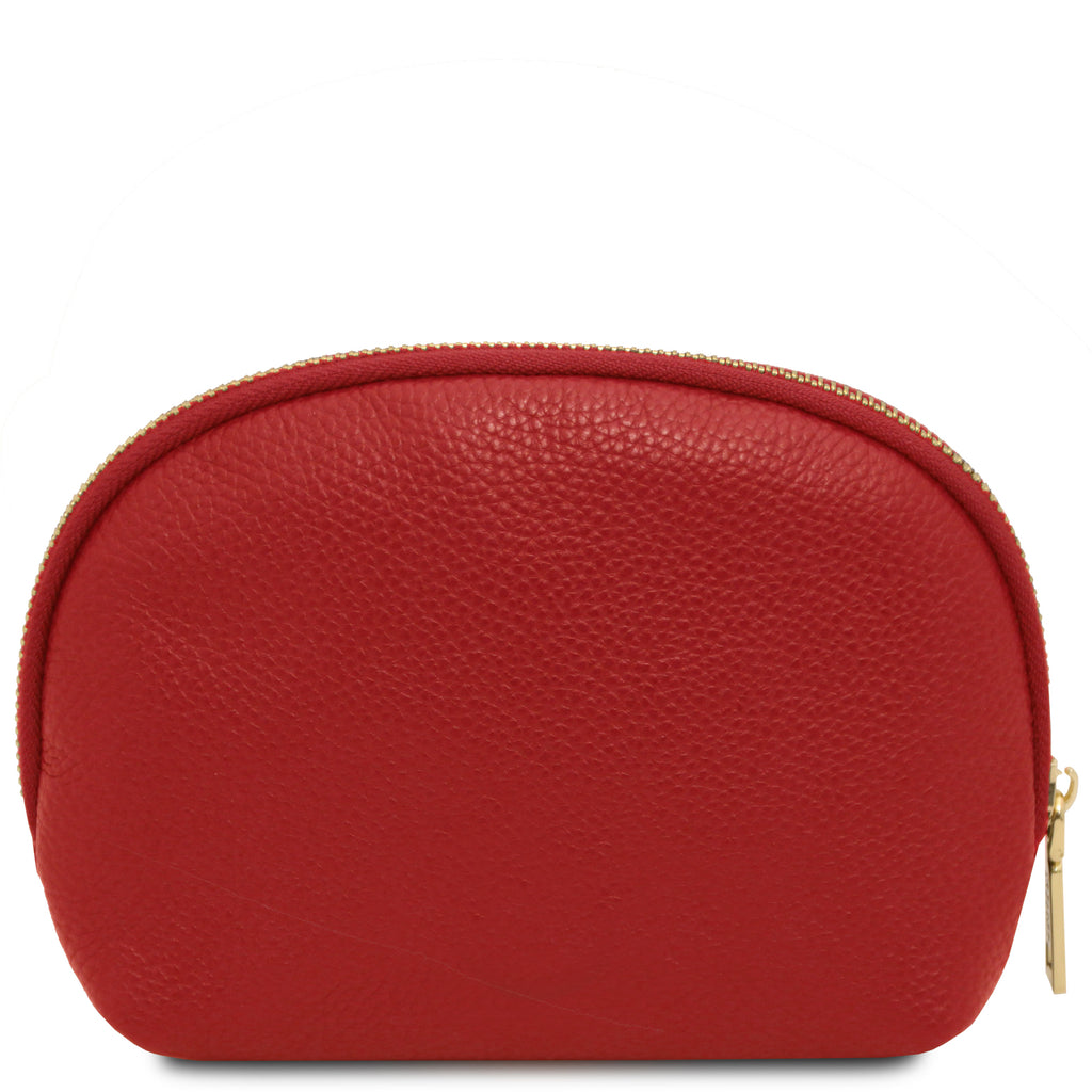 Trousse de toilette femme VERA en cuir grainé souple