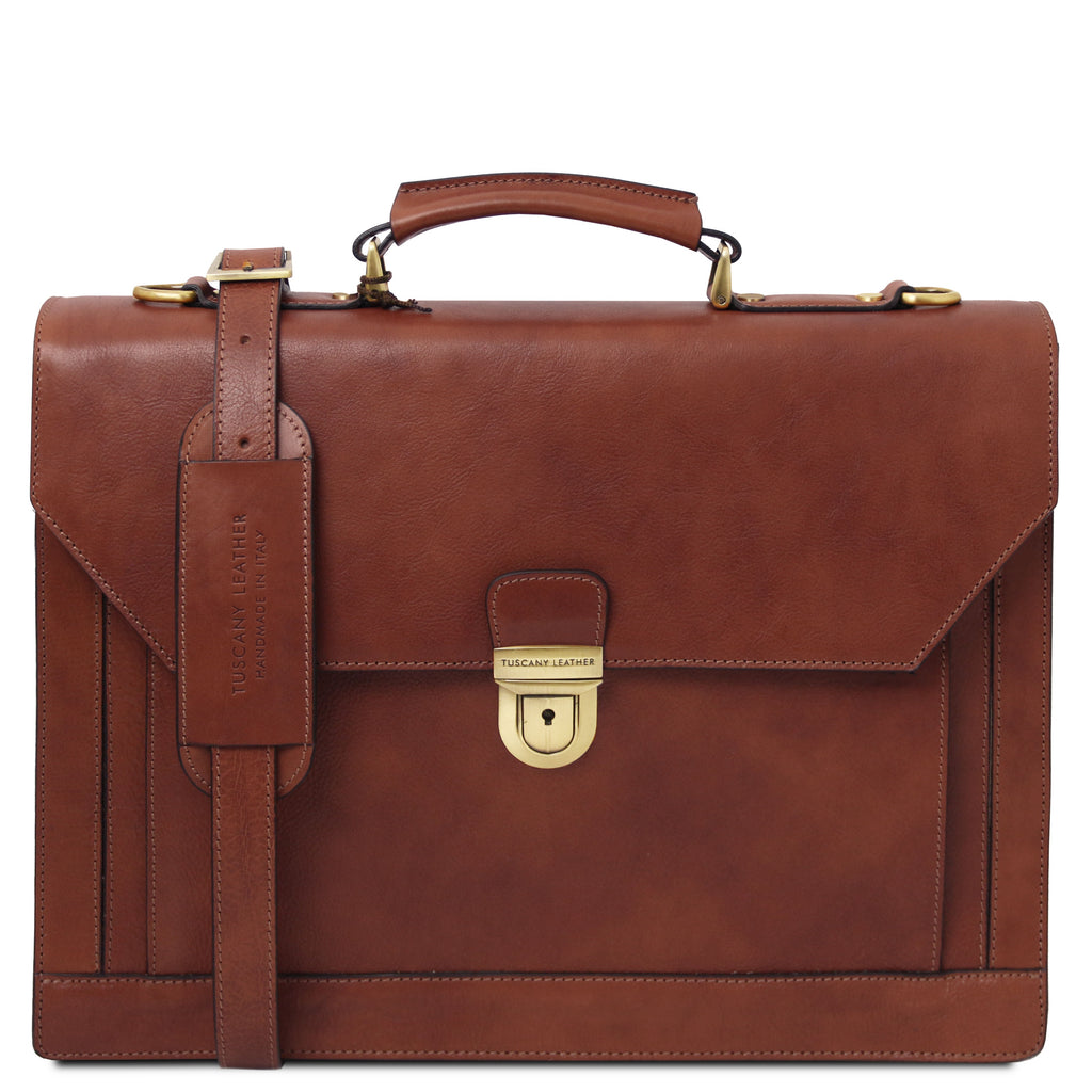 Cartable homme cuir pleine fleur rigide 3 compartiments CREMONA