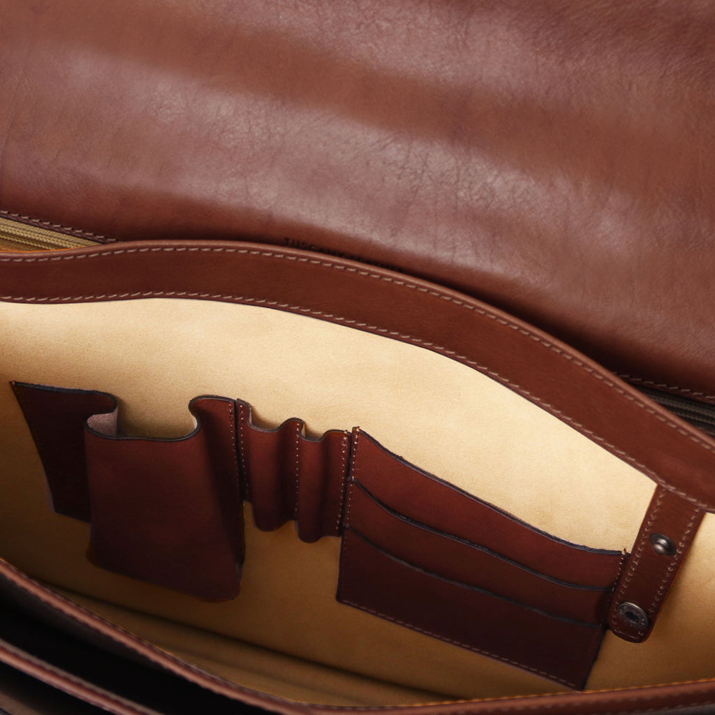 Cartable homme cuir pleine fleur rigide 3 compartiments CREMONA