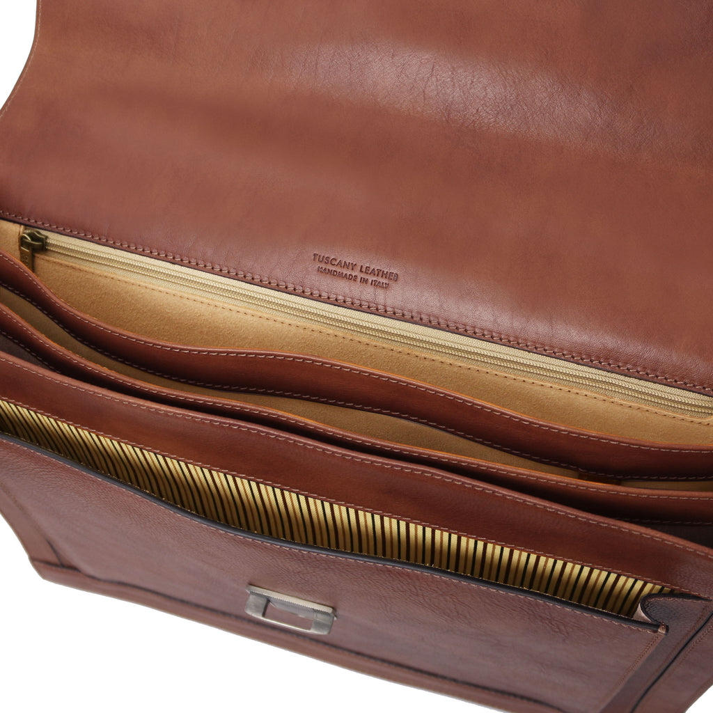 Cartable homme cuir pleine fleur rigide 3 compartiments CREMONA