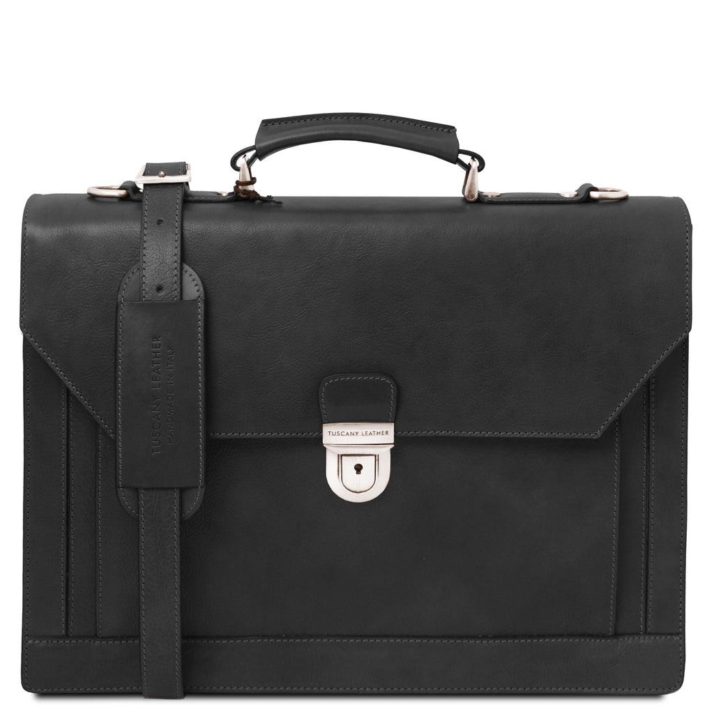 Cartable homme cuir pleine fleur rigide 3 compartiments CREMONA