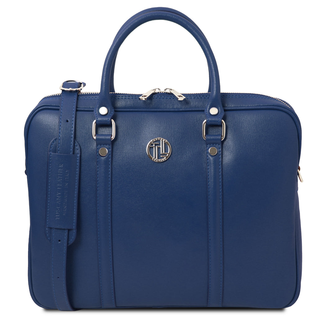 PRATO — Serviette ordinateur en cuir Saffiano