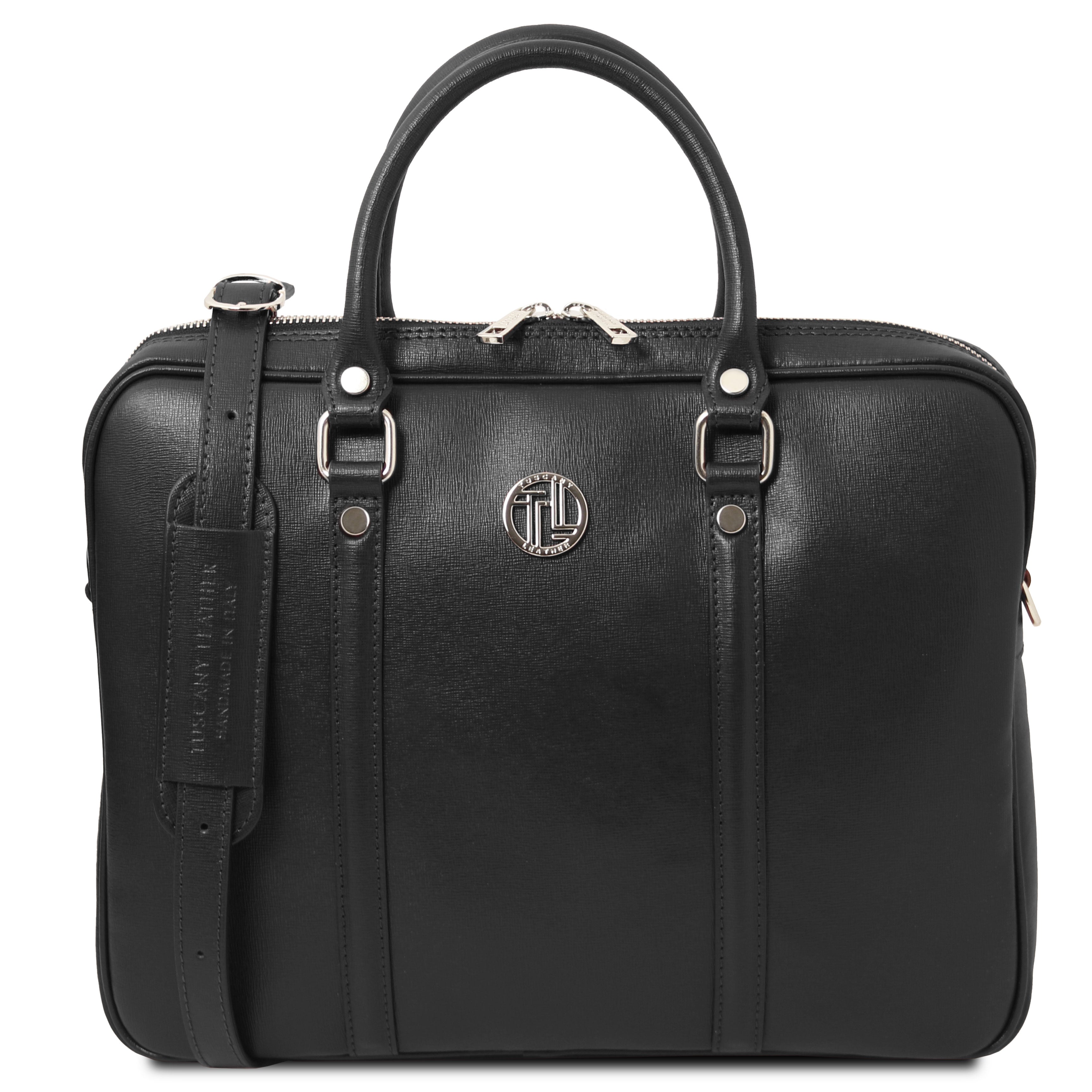 PRATO — Serviette ordinateur en cuir Saffiano