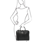 PRATO — Serviette ordinateur en cuir Saffiano