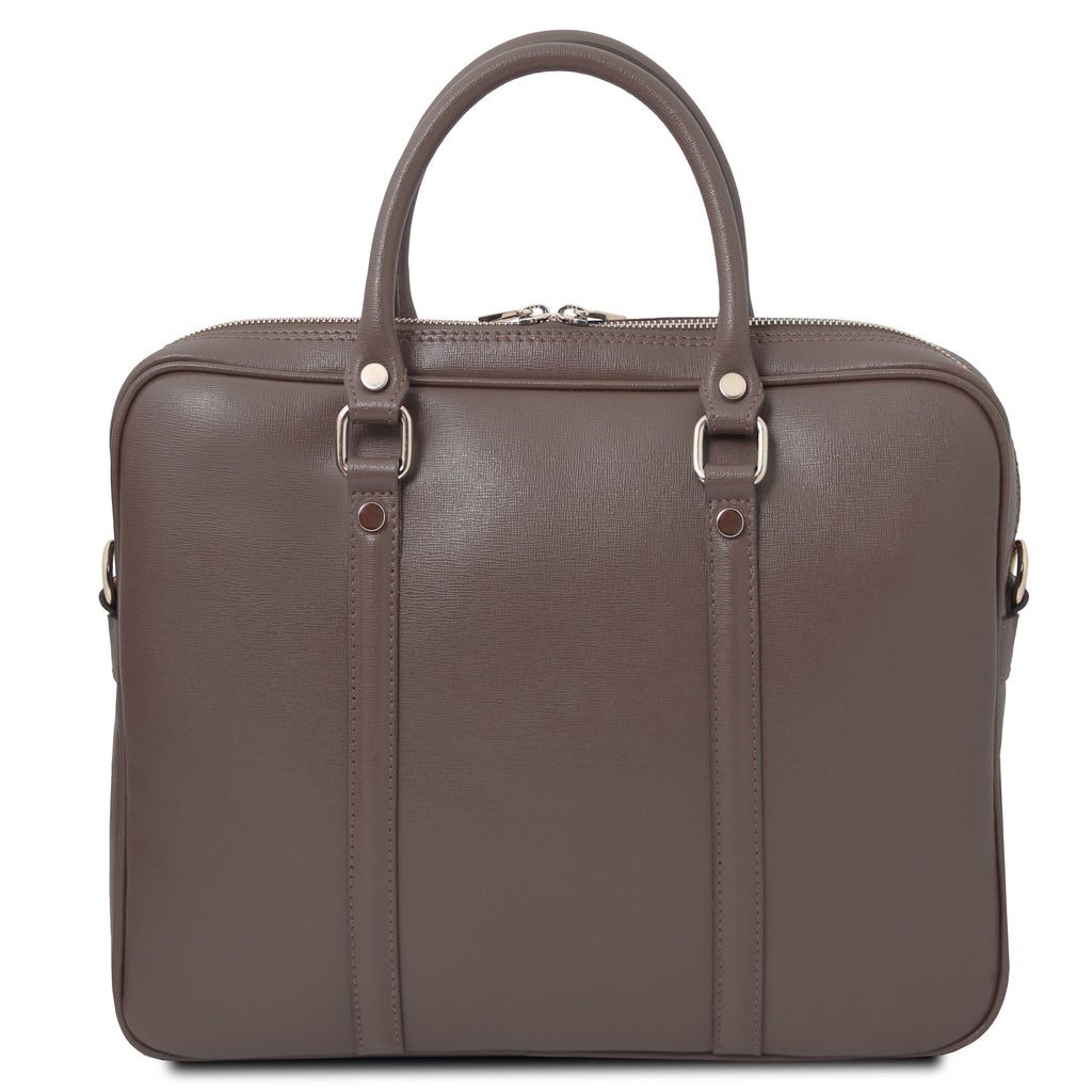 PRATO — Serviette ordinateur en cuir Saffiano