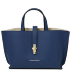 Sac cabas femme AGATHA structuré en cuir forme trapèze à fermoir