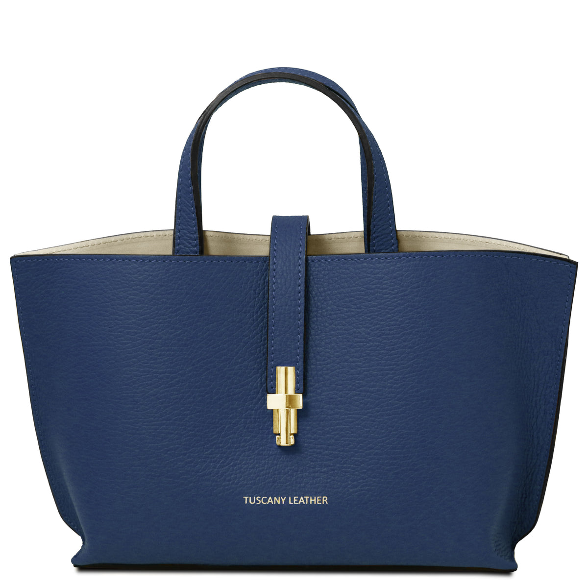 Sac cabas femme AGATHA structuré en cuir forme trapèze à fermoir