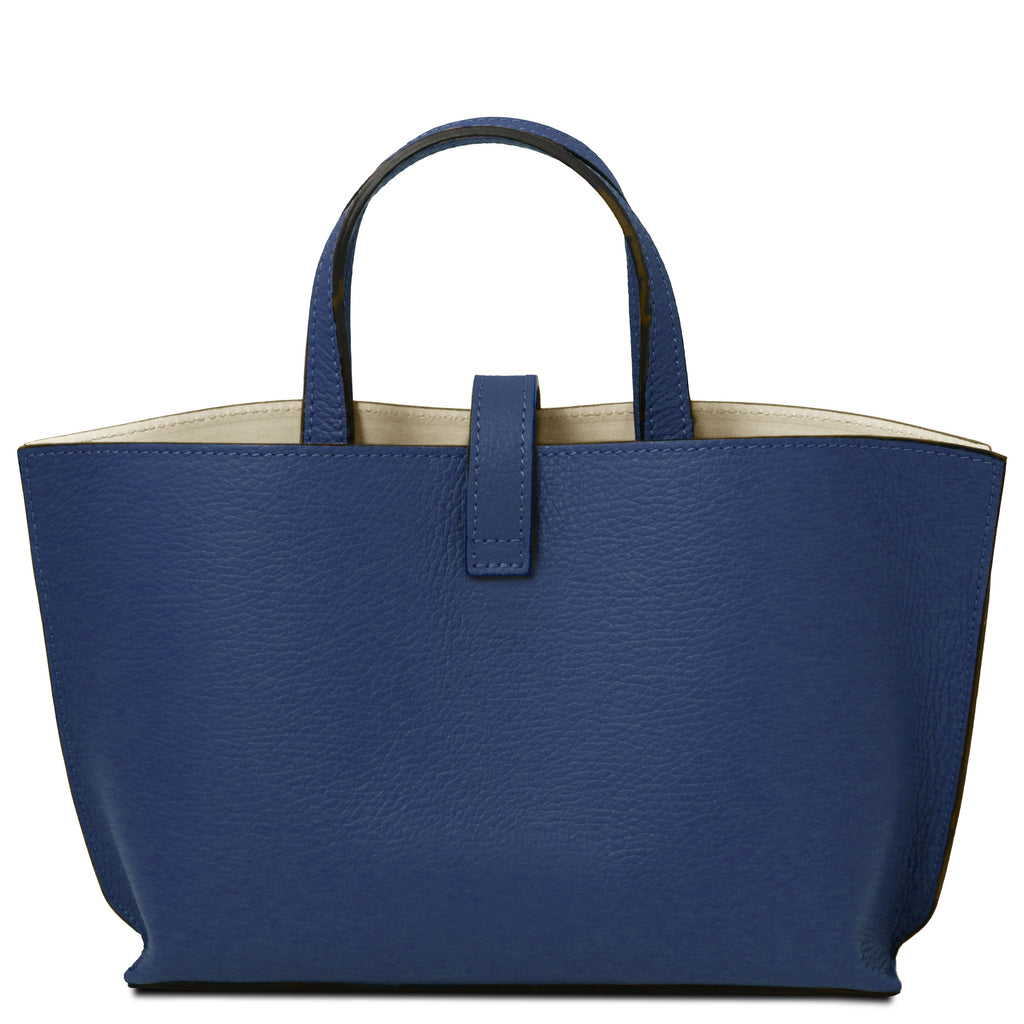 Sac cabas femme AGATHA structuré en cuir forme trapèze à fermoir