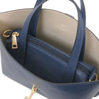 Sac cabas femme AGATHA structuré en cuir forme trapèze à fermoir
