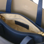 Sac cabas femme AGATHA structuré en cuir forme trapèze à fermoir