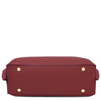 Sac cabas femme AGATHA structuré en cuir forme trapèze à fermoir