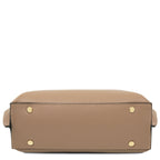 Sac cabas femme AGATHA structuré en cuir forme trapèze à fermoir