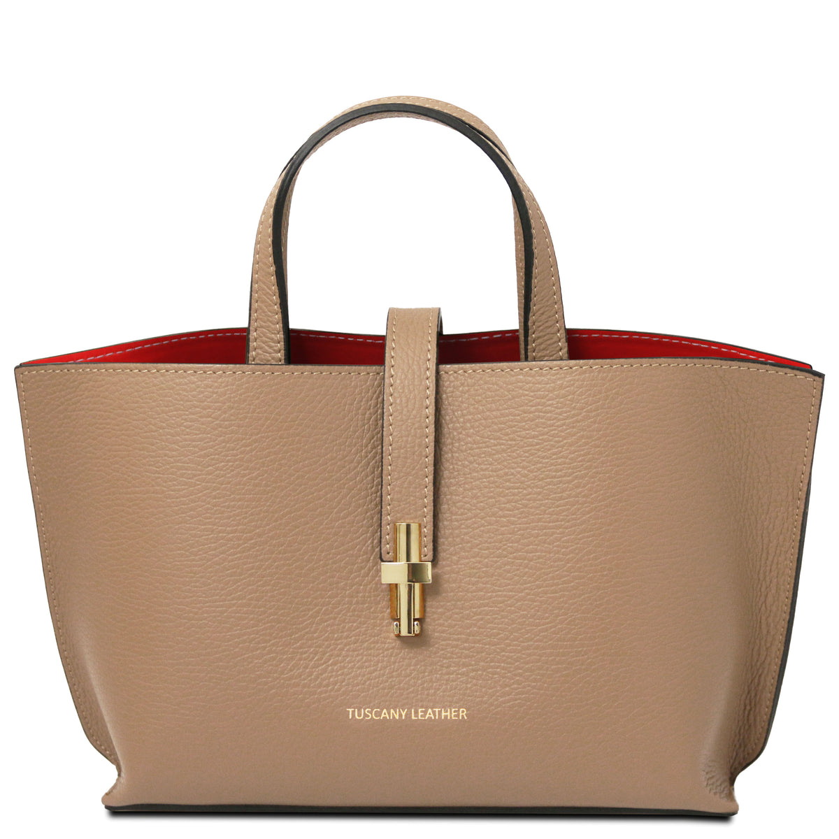 Sac cabas femme AGATHA structuré en cuir forme trapèze à fermoir