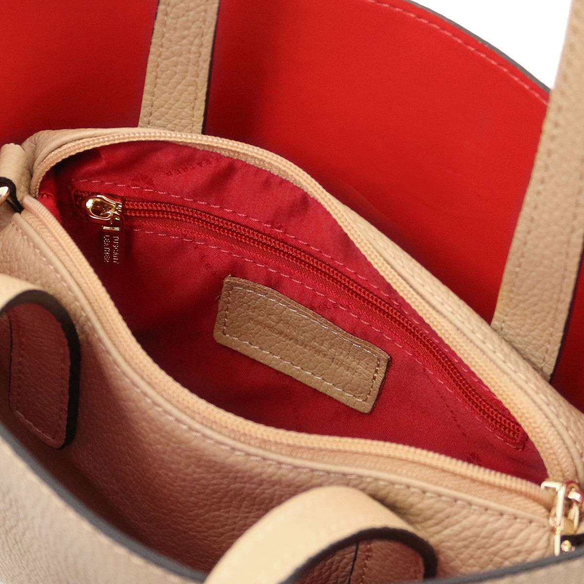 Sac cabas femme AGATHA structuré en cuir forme trapèze à fermoir