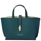 Sac cabas femme AGATHA structuré en cuir forme trapèze à fermoir