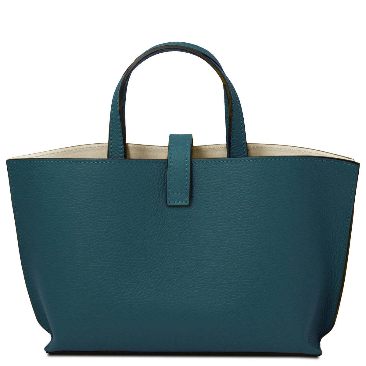 Sac cabas femme AGATHA structuré en cuir forme trapèze à fermoir