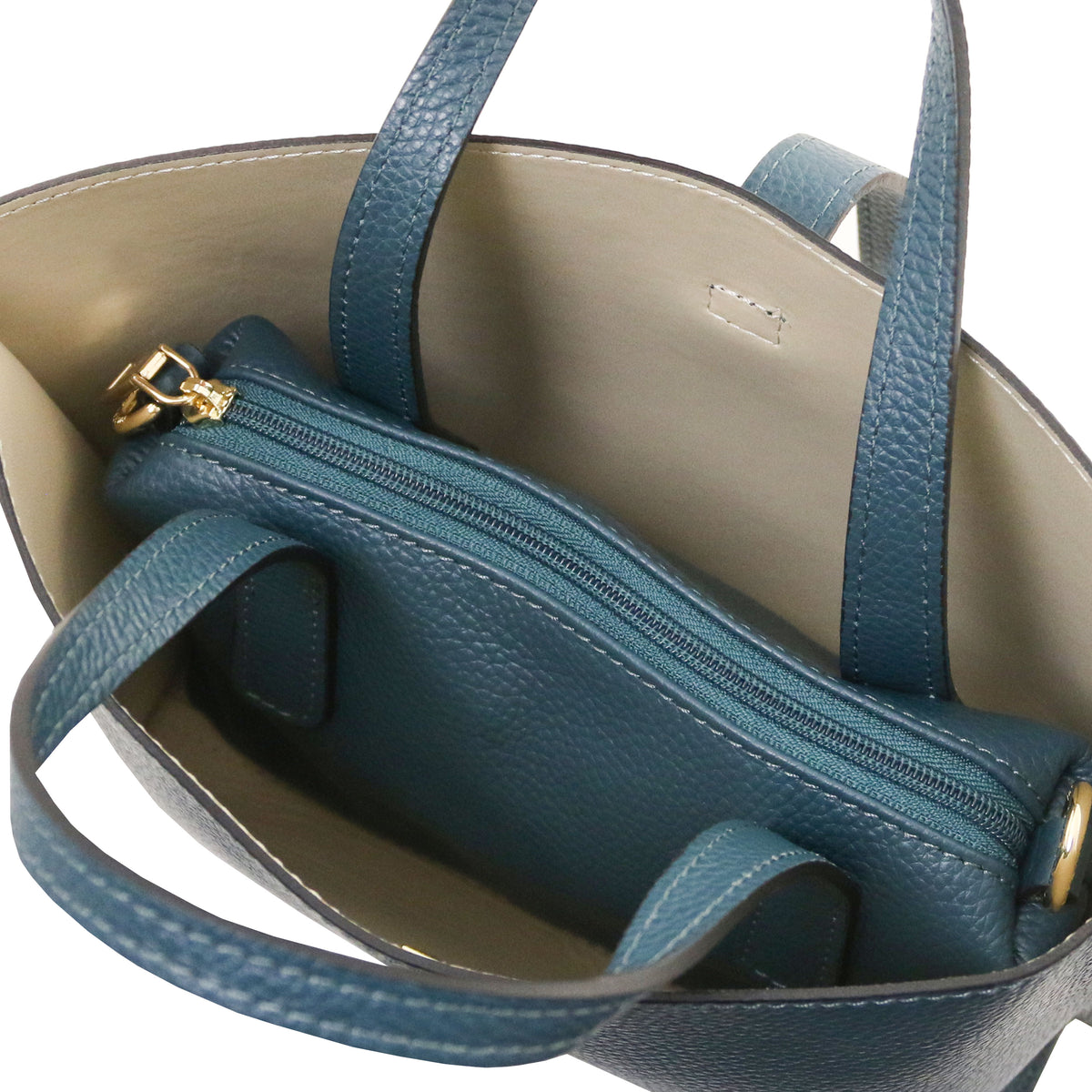 Sac cabas femme AGATHA structuré en cuir forme trapèze à fermoir