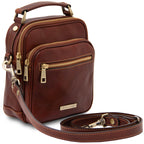 Sac bandoulière homme cuir pleine fleur 2 compartiments PAUL