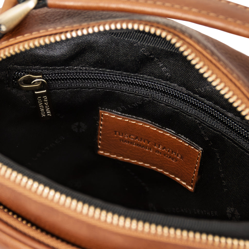 Sac bandoulière homme cuir pleine fleur 2 compartiments PAUL