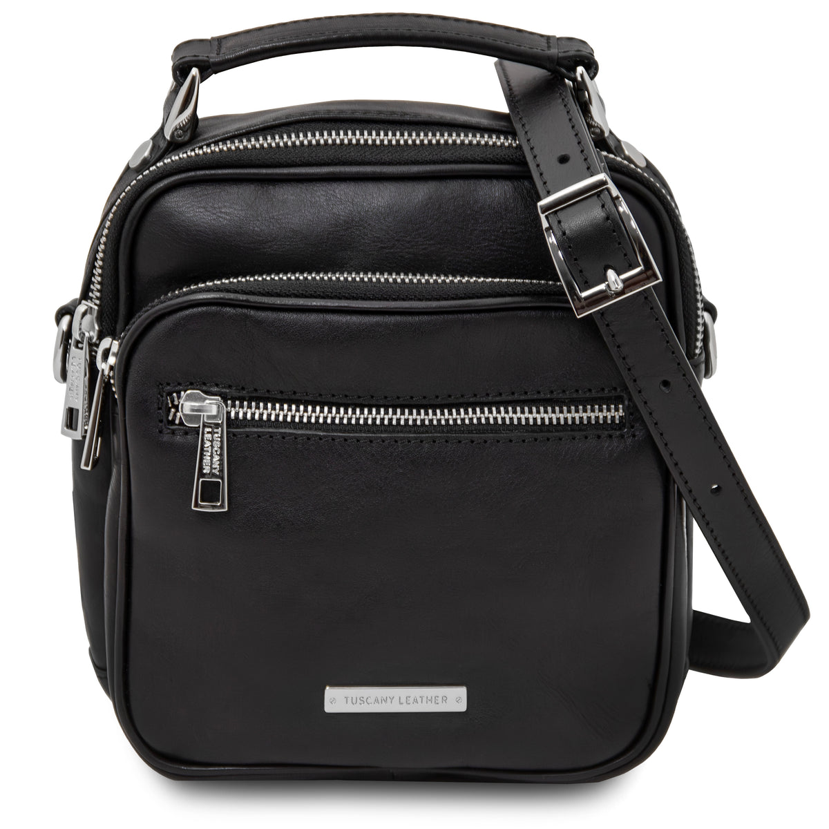 Sac bandoulière homme cuir pleine fleur 2 compartiments PAUL