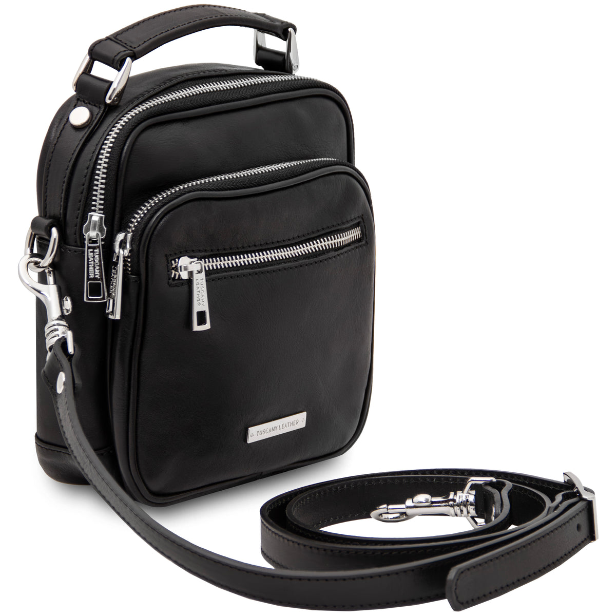Sac bandoulière homme cuir pleine fleur 2 compartiments PAUL