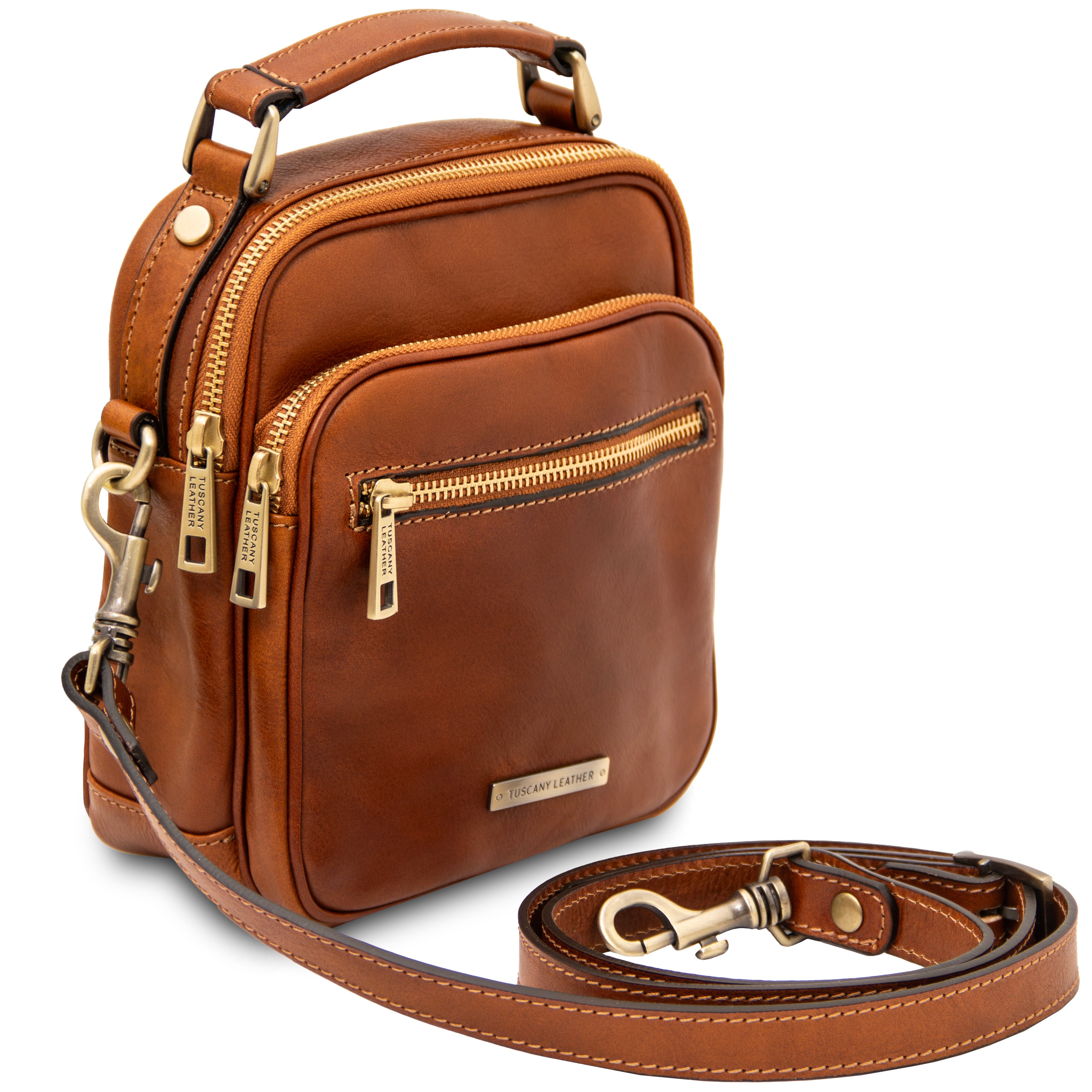 Sac bandoulière homme cuir pleine fleur 2 compartiments PAUL Secondary image
